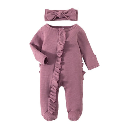 MATILDA Waffle Knit Jumpsuit with Headband