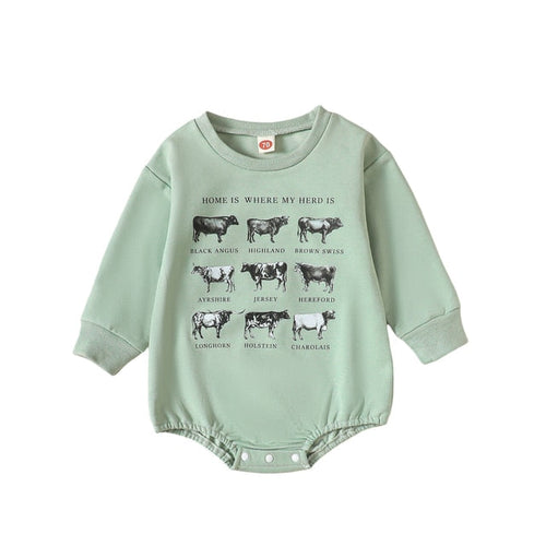 HOME IS WHERE THE HERD IS Long-Sleeve Onesie