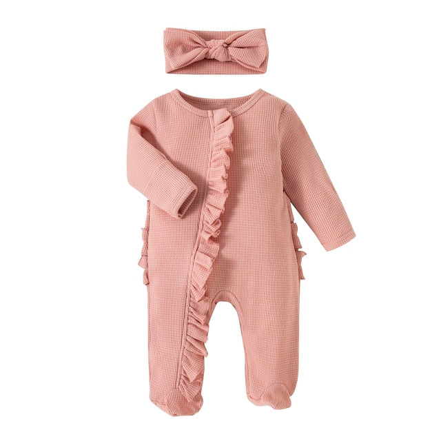 MATILDA Waffle Knit Jumpsuit with Headband