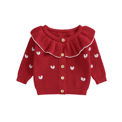 LITTLE HEARTS Collar Cardigan
