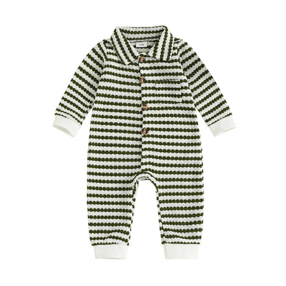 JASPER Striped Collar Jumpsuit