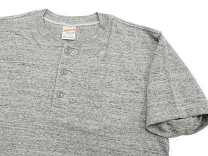 Whitesville Men's Short-Sleeve Henley T-Shirt, 100% Cotton Tubular-Knit Jersey, Slim Fit, One-Pack, Made in Japan (WV79681 113 Heather Gray)