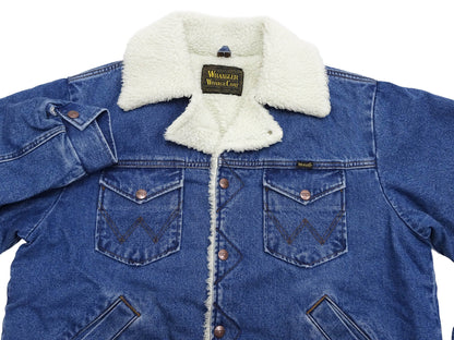 Wrangler Men's Sherpa-Lined Denim Jacket - Classic Ranch Coat Style, Mid-Length (WM1823-346, Pre-Faded Medium Blue)