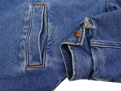 Wrangler Men's Sherpa-Lined Denim Jacket - Classic Ranch Coat Style, Mid-Length (WM1823-346, Pre-Faded Medium Blue)