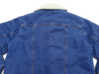 Wrangler Men's Sherpa-Lined Denim Jacket - Classic Ranch Coat Style, Mid-Length (WM1823-346, Pre-Faded Medium Blue)