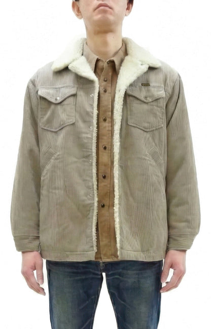 Wrangler Men's Sherpa-Lined Corduroy Jacket - Classic Ranch Coat Style, Mid-Length (WM1823-463, Light Ash Gray)