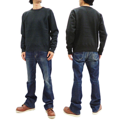 Whitesville Plain Sweatshirt Men's Loop-wheeled V-Insert Vintage Style WV67728 Black