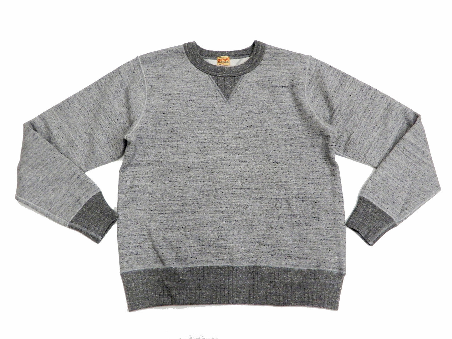 Whitesville Plain Sweatshirt Men's Loop-wheeled V-Insert Vintage Style WV67728 Heather-Gray