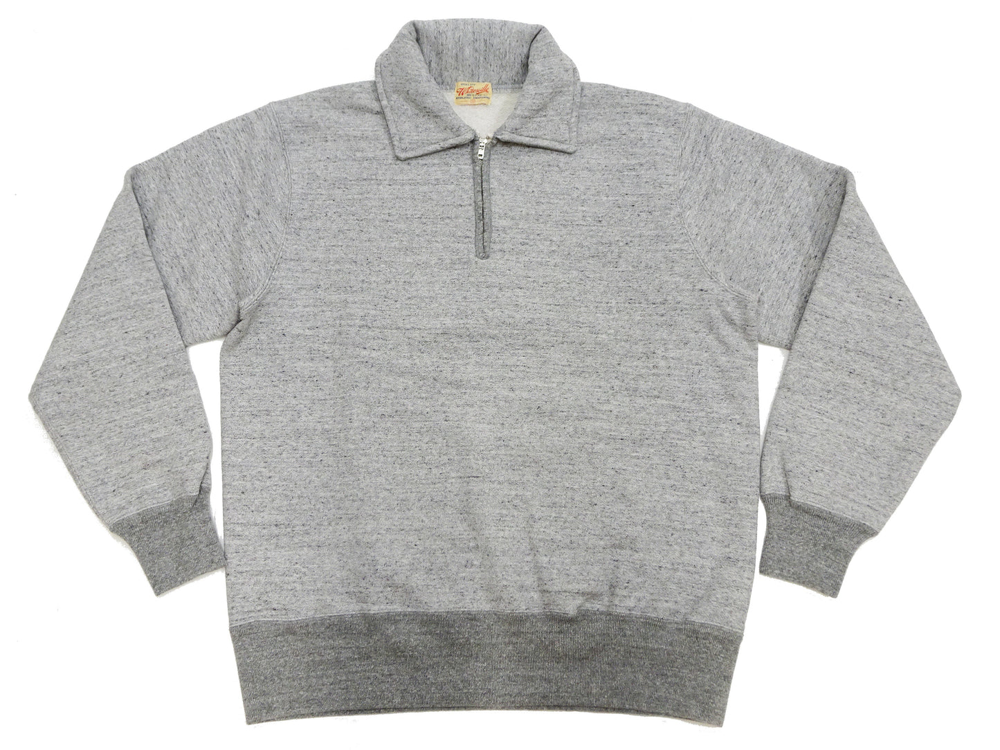 Whitesville Men's Collared Half-Zip Sweatshirt - Heavyweight Loopwheel Fleece, Made in Japan, Vintage-Inspired Athletic Wear (Toyo Enterprises WV69641 113 Heather Gray)