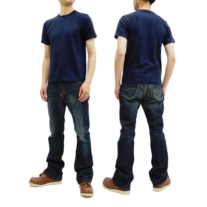 Whitesville Men's 2-Pack Plain Short-Sleeve Crew Neck T-Shirts, Tubular-Knit Cotton, Made in Japan by Toyo Enterprises (WV73544 128 Navy)