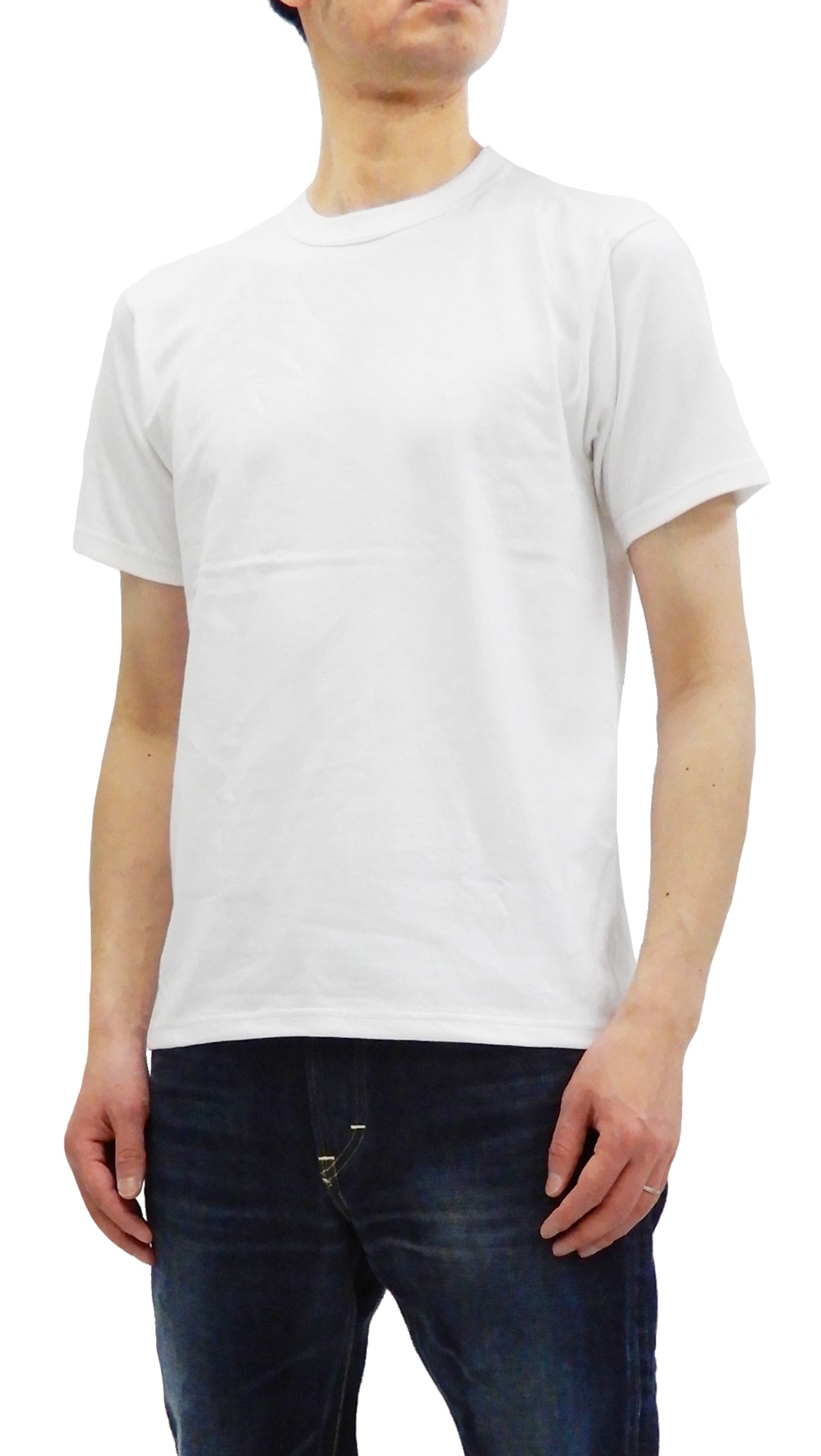 Whitesville Men's 2-Pack Plain Short-Sleeve Crew Neck T-Shirts, Tubular-Knit Cotton, Made in Japan by Toyo Enterprises (WV73544 105 Off-White)