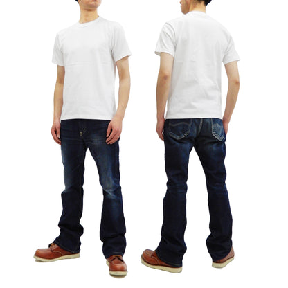 Whitesville Men's 2-Pack Plain Short-Sleeve Crew Neck T-Shirts, Tubular-Knit Cotton, Made in Japan by Toyo Enterprises (WV73544 105 Off-White)