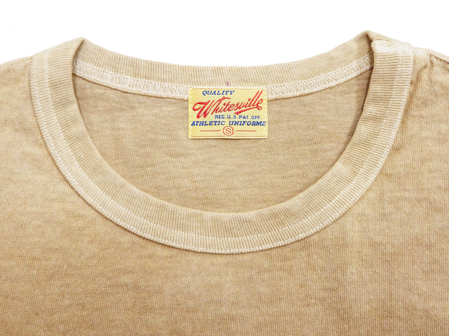 Whitesville Men's Short Sleeve Pigment-Dyed Pocket T-Shirt, Heavyweight Tubular Cotton Jersey Plain Tee, Made in Japan by Toyo Enterprises (WV79531 133 Faded Beige)