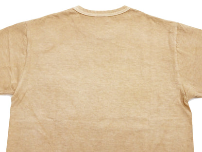 Whitesville Men's Short Sleeve Pigment-Dyed Pocket T-Shirt, Heavyweight Tubular Cotton Jersey Plain Tee, Made in Japan by Toyo Enterprises (WV79531 133 Faded Beige)